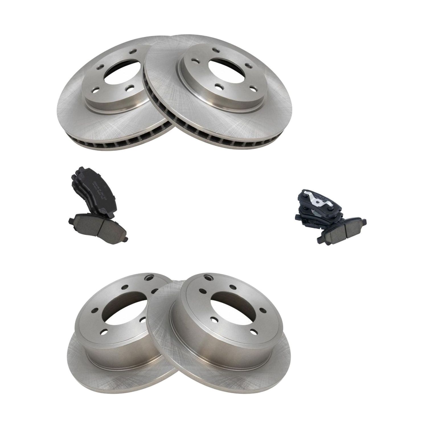For 08-13 Lancer DE Front & Rear Ceramic Disc Brake Pads Rotors & Fluids Kit