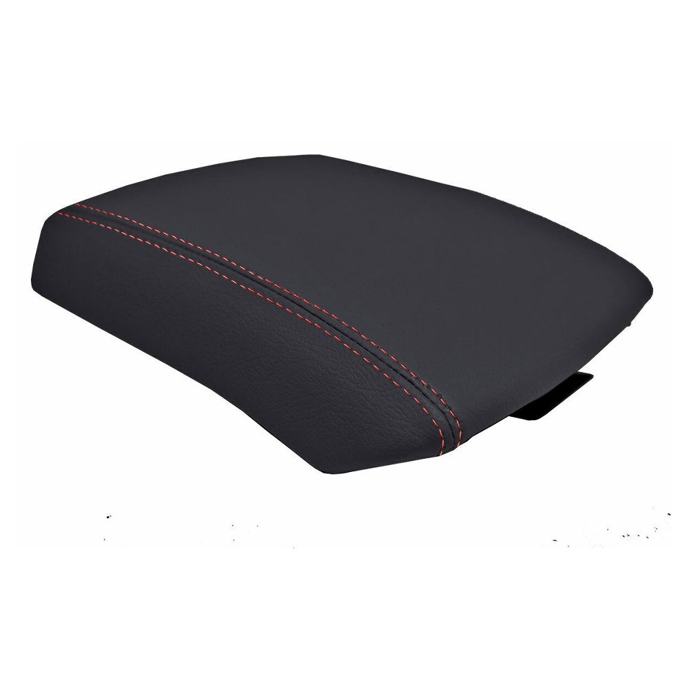 Center Console Lid Armrest Cover Leather For Nissan Xterra 2005-2015 Red Stitch