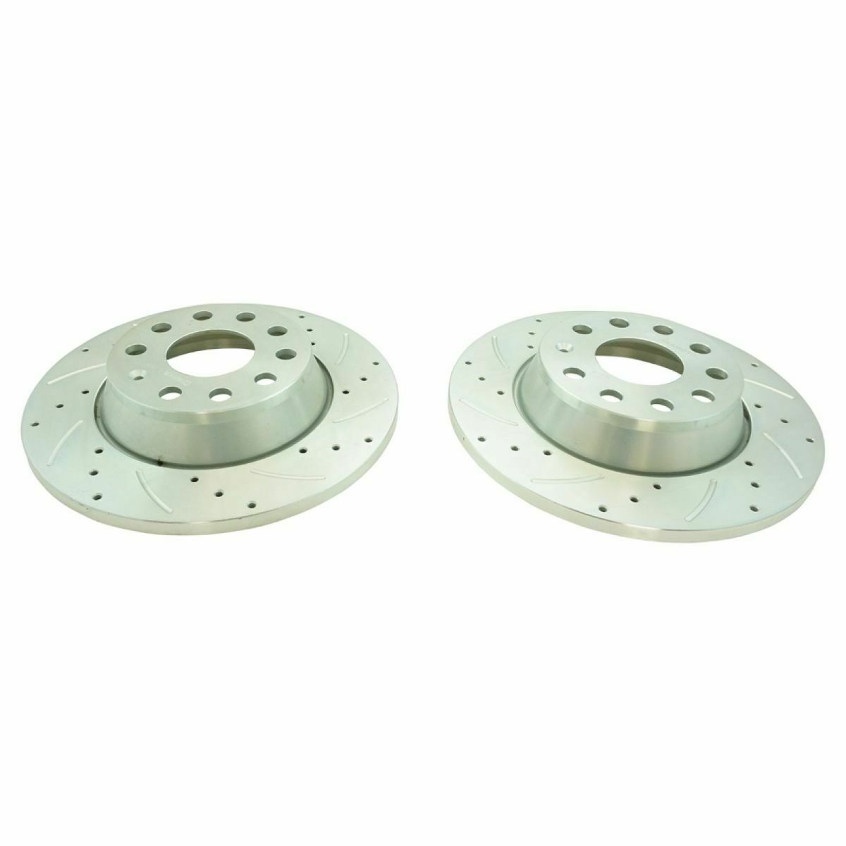 Brake Rotor Drilled Slotted & Metallic Pad Front & Rear Kit For Audi VW