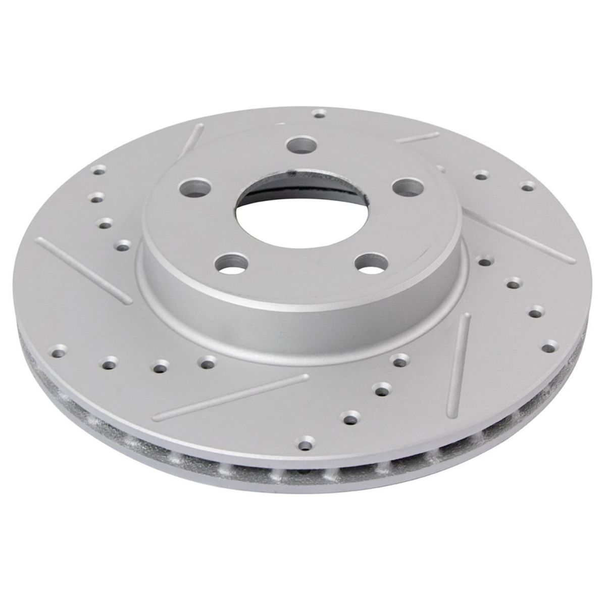 Drilled & Slotted Front Coated Brake Rotor For Chevy
