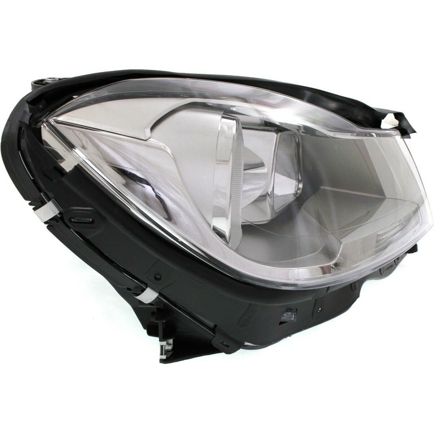 Headlight Set For 2012-2014 Benz C-Class Left And Right Chrome Housing 2Pc