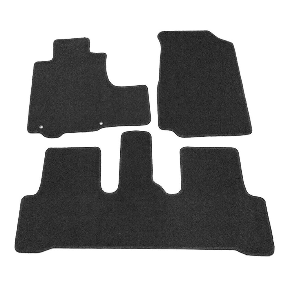 For Honda 2007-2011 CR-V 3PC Front Rear Auto Floor Mats Carpets Nylon Black
