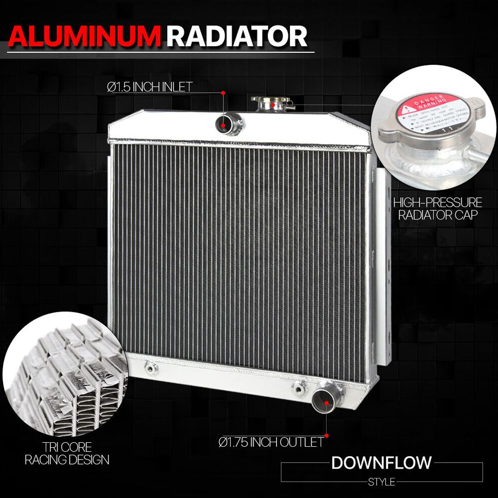 For 55-57 Nomad A86536-355CBSAR 150/210 V8 [TRI ROW CORE] Aluminum Radiator