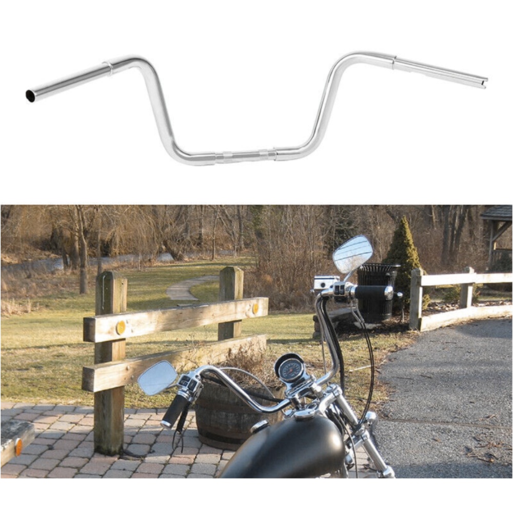 Chrome 10" Rise Ape Hanger Bar 1 1/4" Handlebar For Harley-Davidson FLST FXST