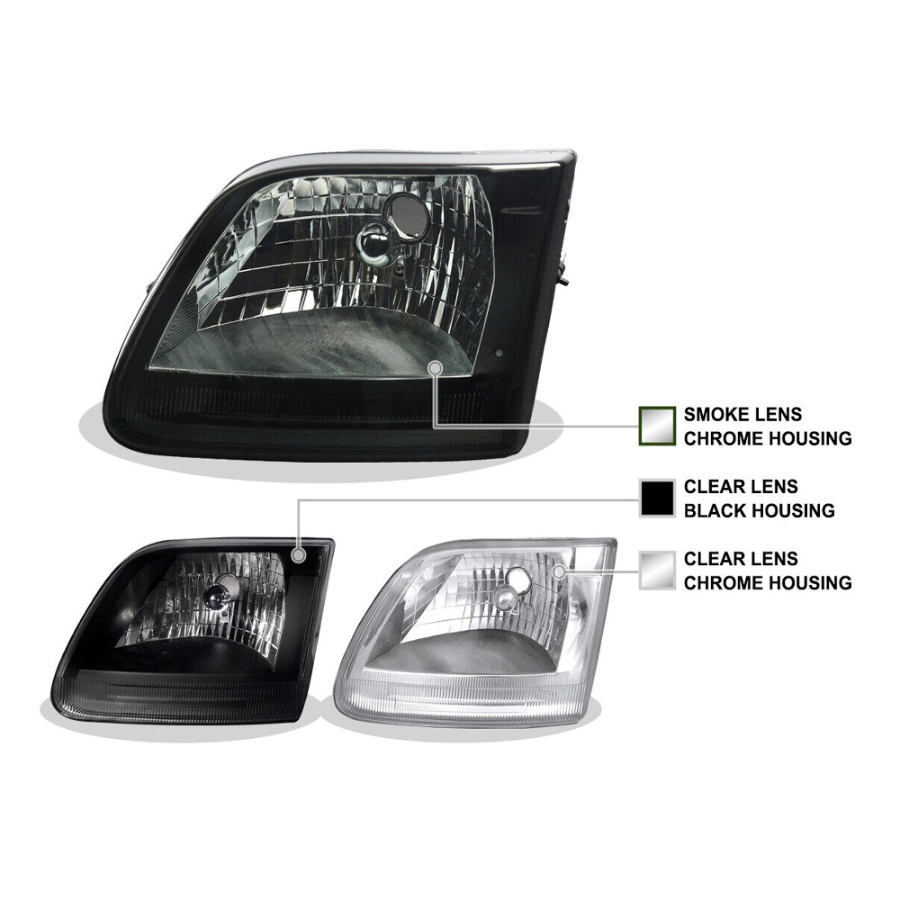 Smoke Headlights F150 Left+Right