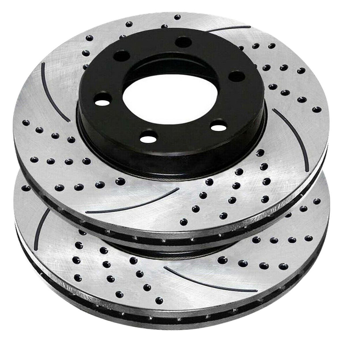 Front Drilled Slotted Brake Rotors Black 2 For Dodge Dakota Durango 5.9L V8