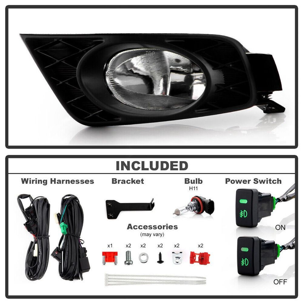 For 2008-2010 Honda Odyssey Bumper Driving Fog Lights Lamp W/Switch Left+Right