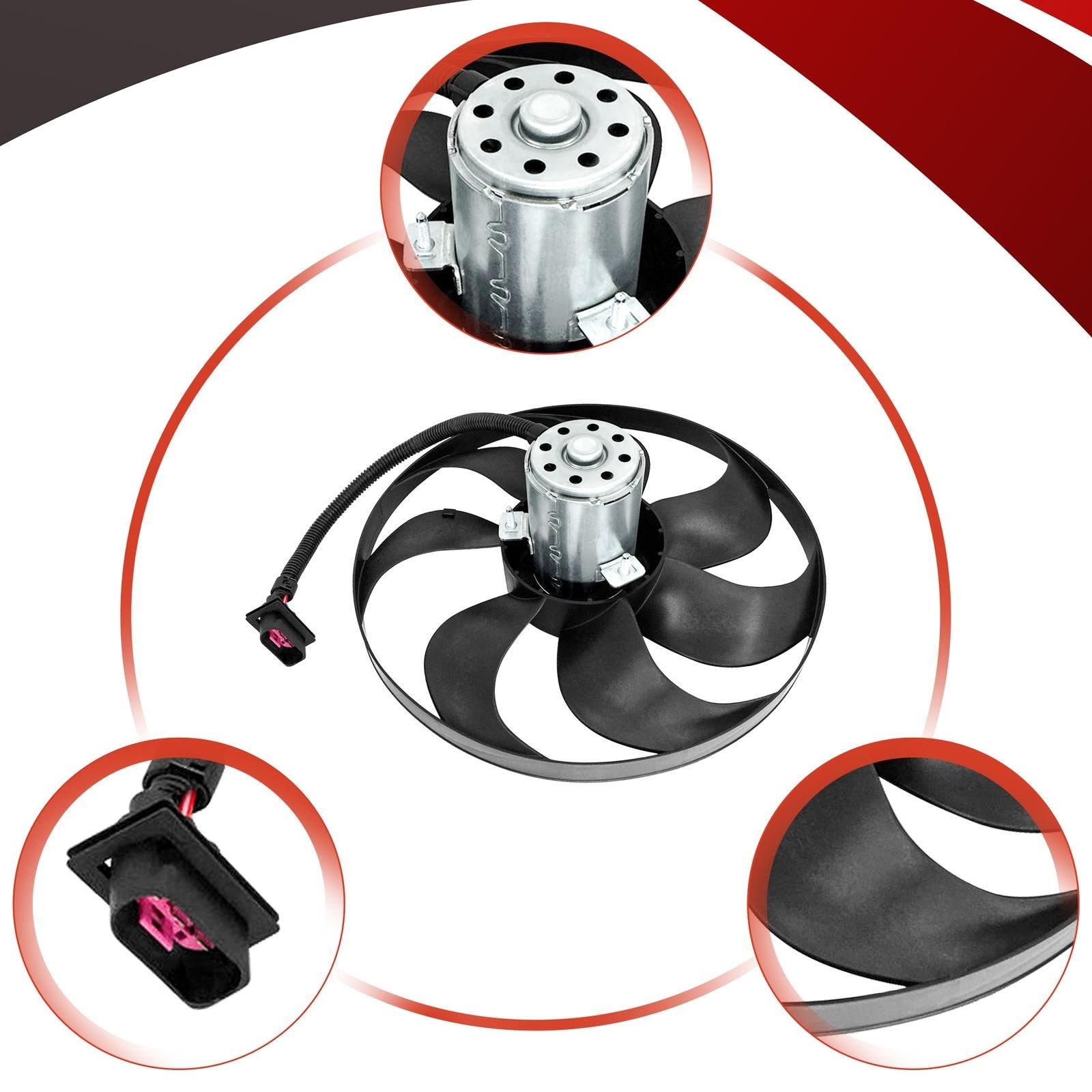 For 00-06 TT Quattro Coupe Engine Auxiliary Radiator Cooling Fan Motor Left
