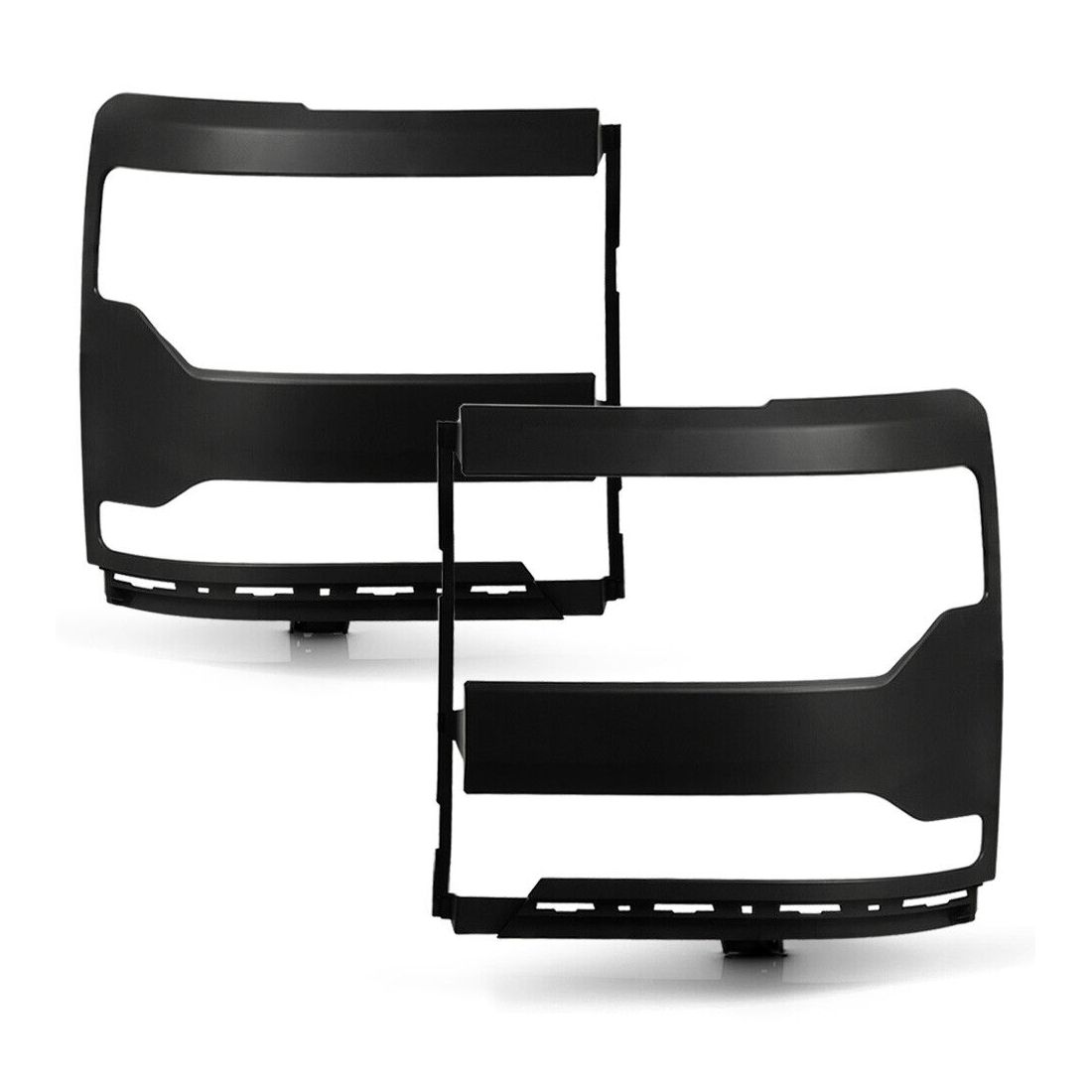 For 19 Silverado 1500 LD Unpainted Black Head Lights Lamps Trim Bezel Cover