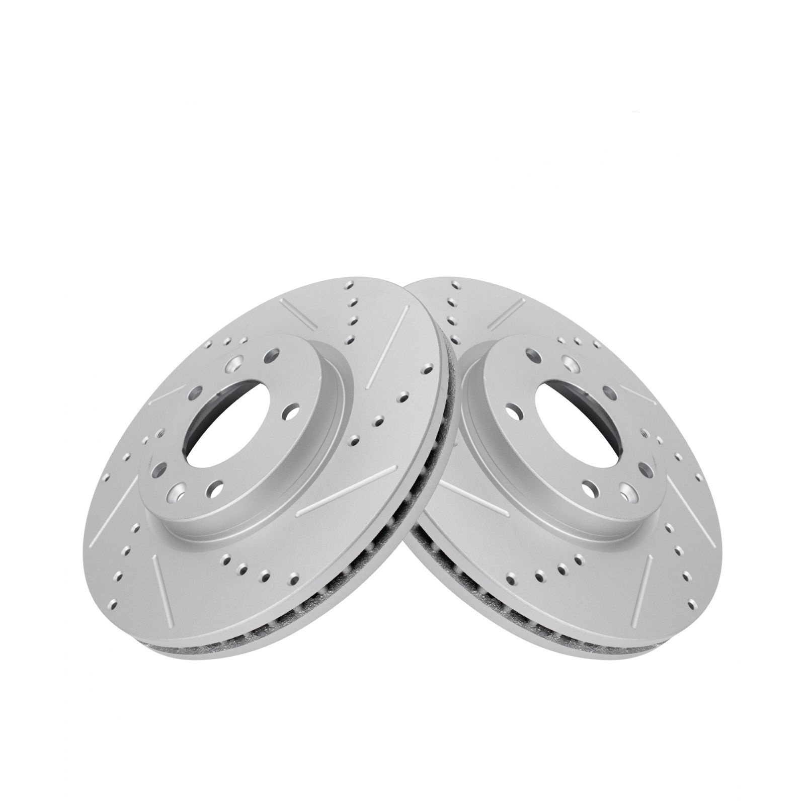 Performance Front Drilled Slotted Coated Brake Rotor Set For 2007-2012 CX-7