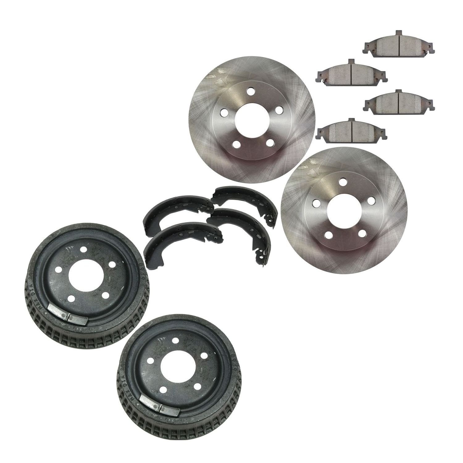 For 2004 Classic Brake Rotor Ceramic Pad Drum & Shoe Front & Rear Kit W/Fluids
