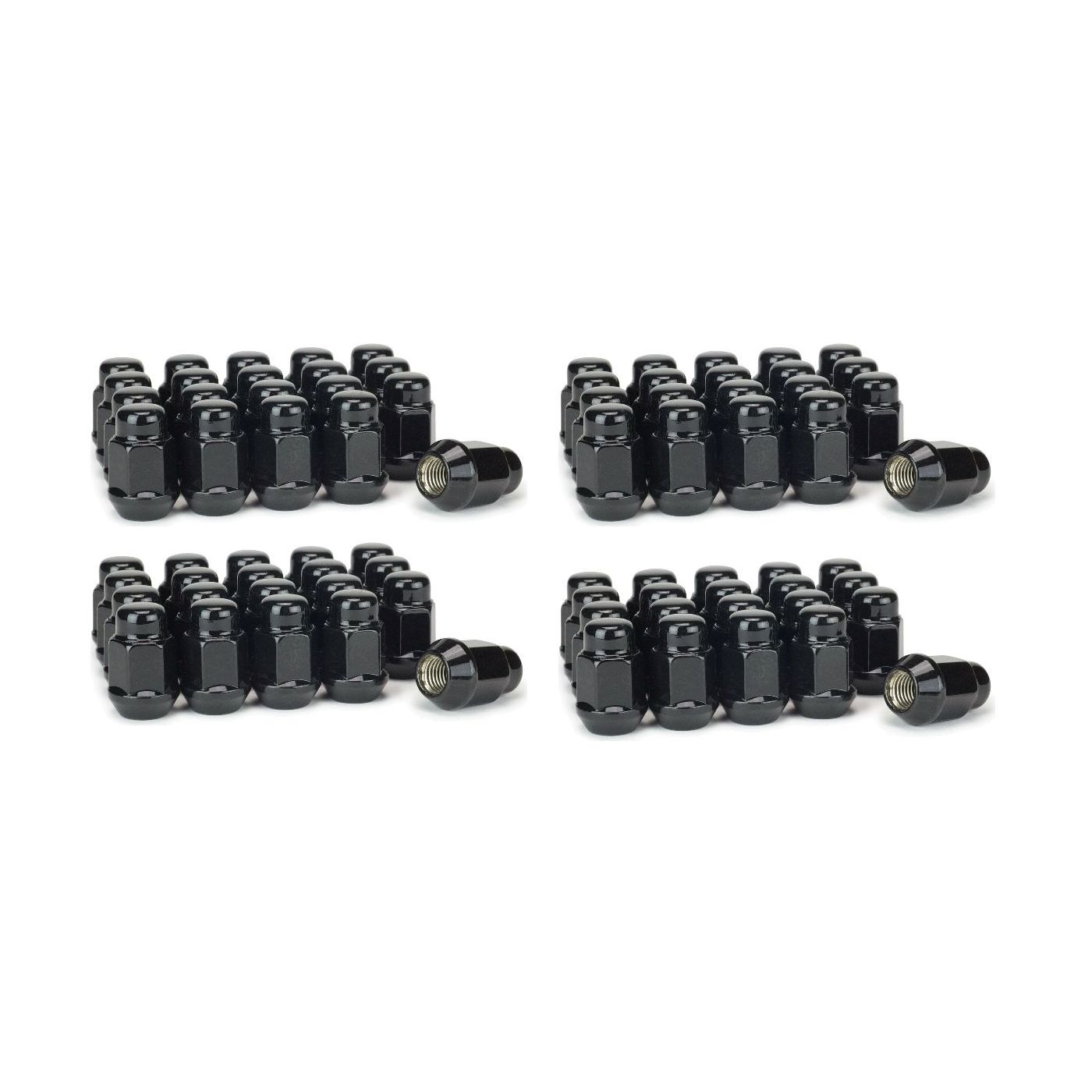 4 Sets Of - Lug Nuts Bulge Acorn 12x1.5 Black Wheel Nut Fits Impala Malibu GM