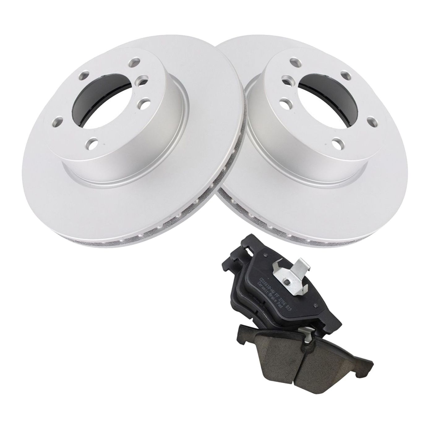 For BMW 08-13 128i Base Convertible Front Ceramic Brake Pad & Coated Rotor Kit