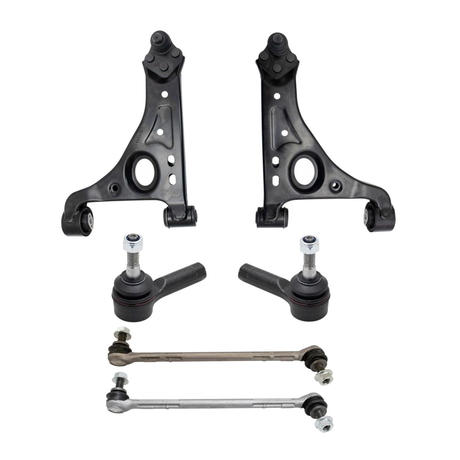 6 Piece Steering Suspension Kit Control Arms W/ Ball Joints Outer Tie Rods Links