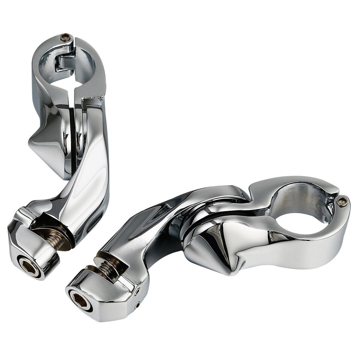 1 1/4" Highway Short Angled Foot Pegs Mount Kit For Harley-Davidson Honda