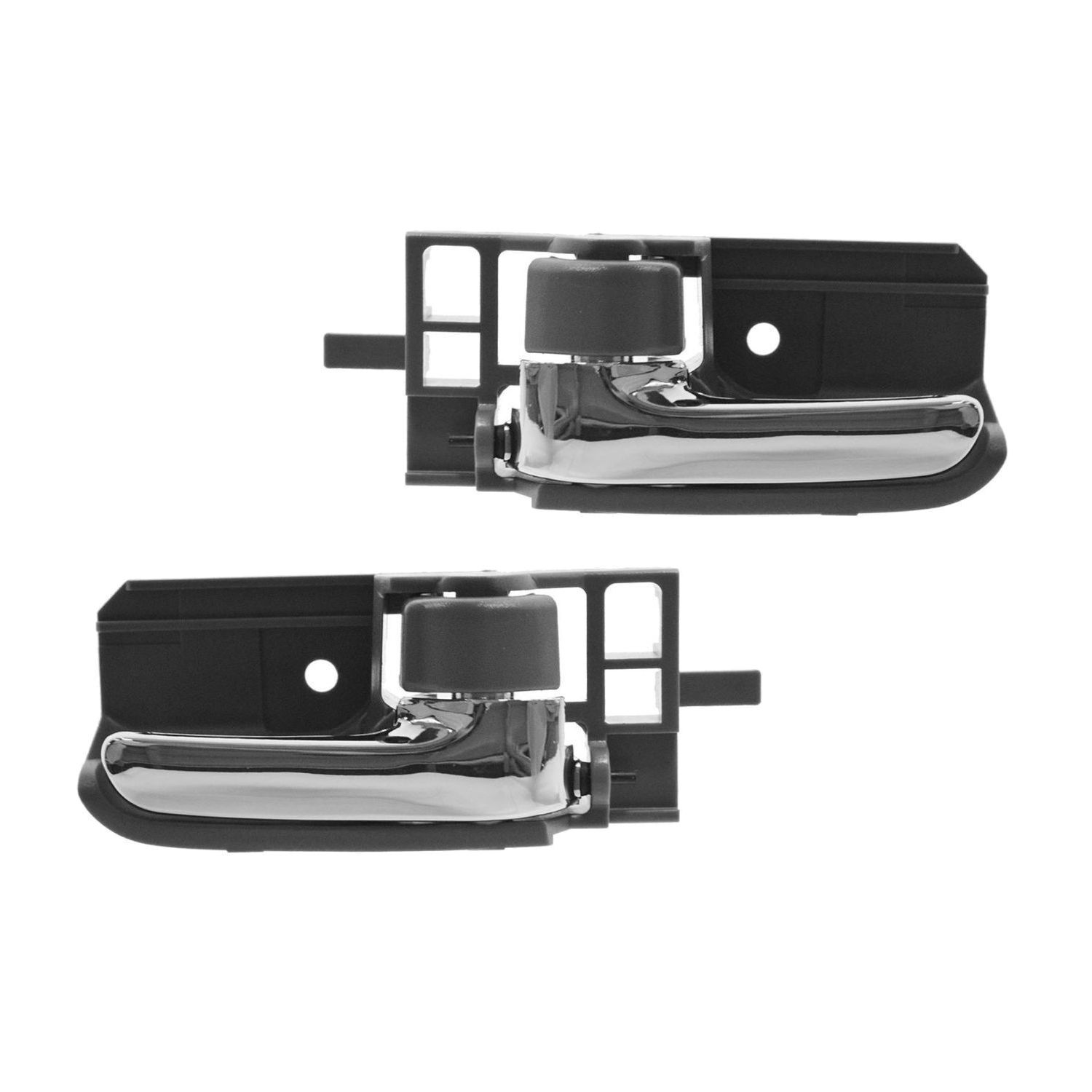 Gray & Chrome Inside Interior Inner Door Handle Pair Set For 03-08 Corolla Sedan