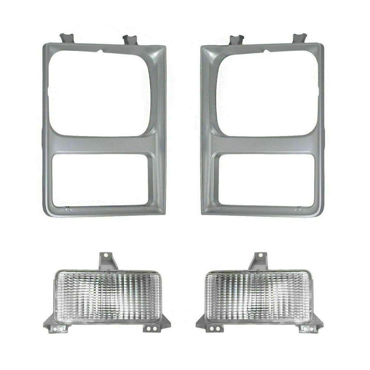 Headlight Bezel Trims + Signal Lights For 1985-1986 C20 Custom Cab & Chassis