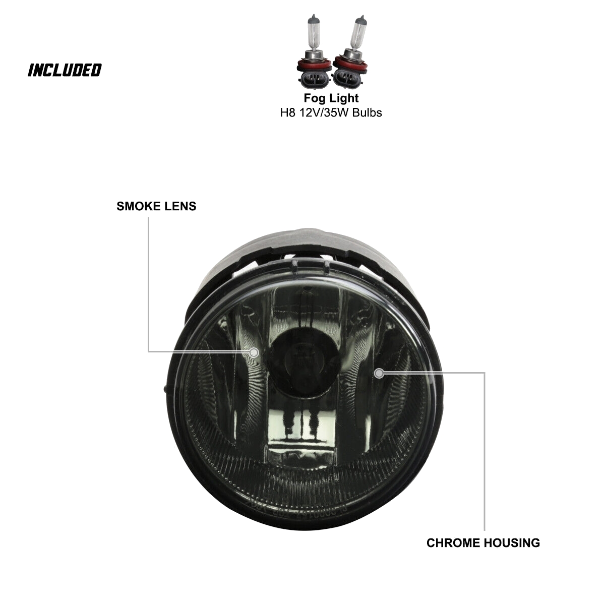 Smoke Fog Lights Bumper+Switch