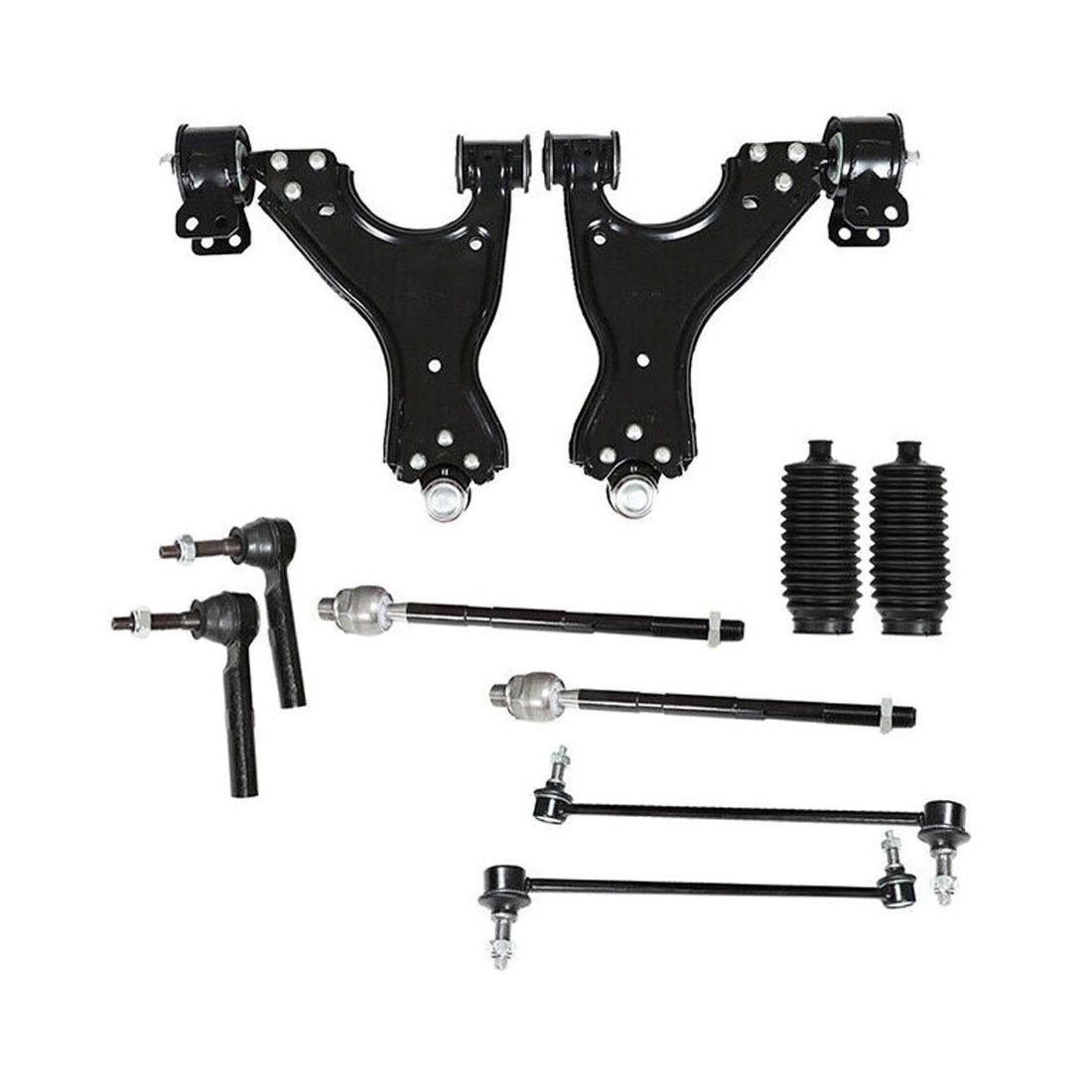 12PC For 07-16 GMC Acadia Suspension Kit Control Arms Ball Joints Tie Rod Ends