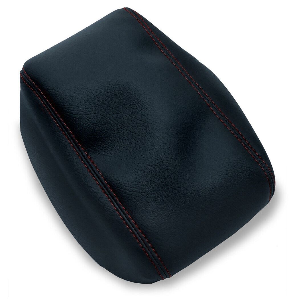 Center Console Armrest PVC Leather For Subaru 09-18 Forester Black Red Stitch