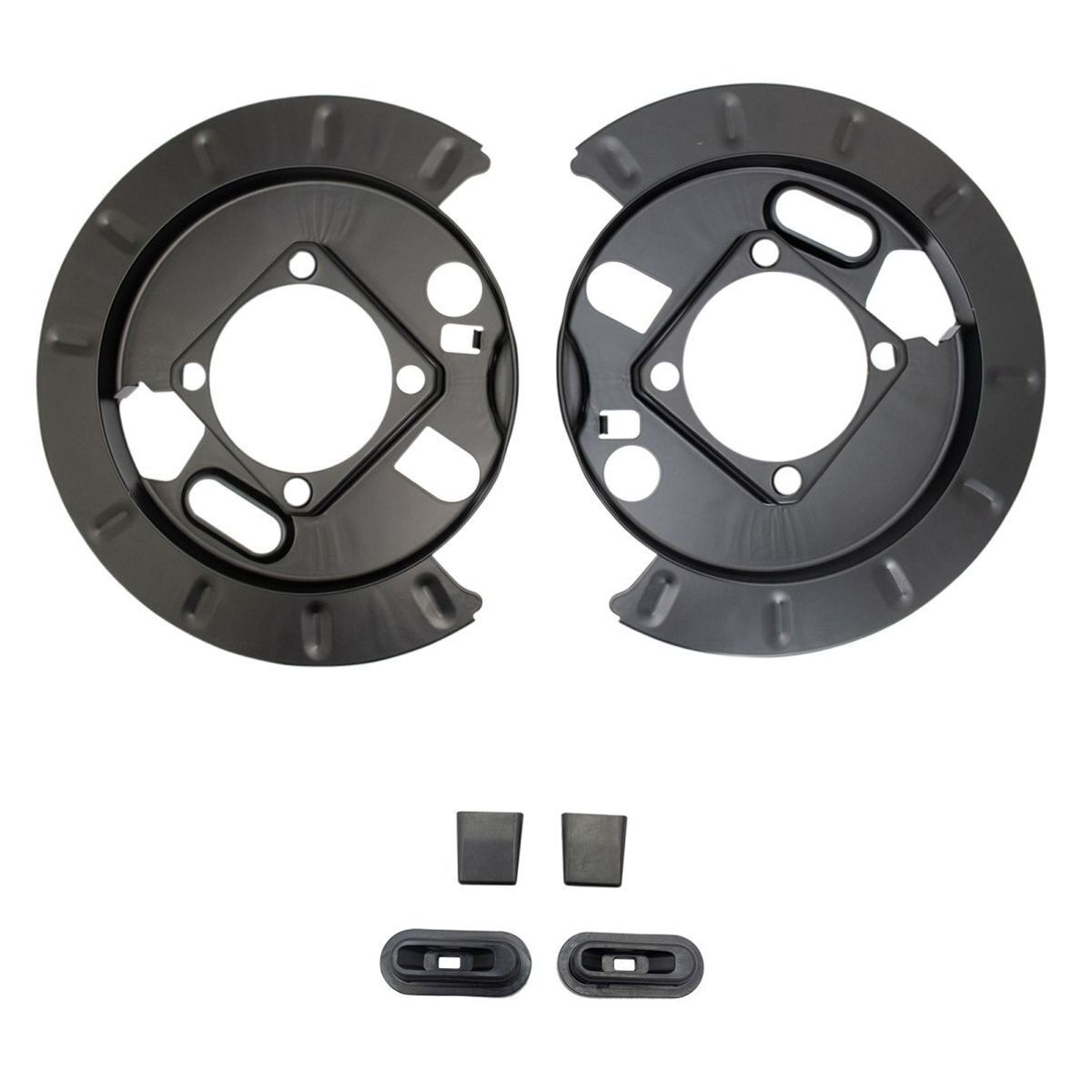 Rear Ceramic Disc Brake Pad Rotor Shoe & Backing Plate Kit For Chevy GMC
