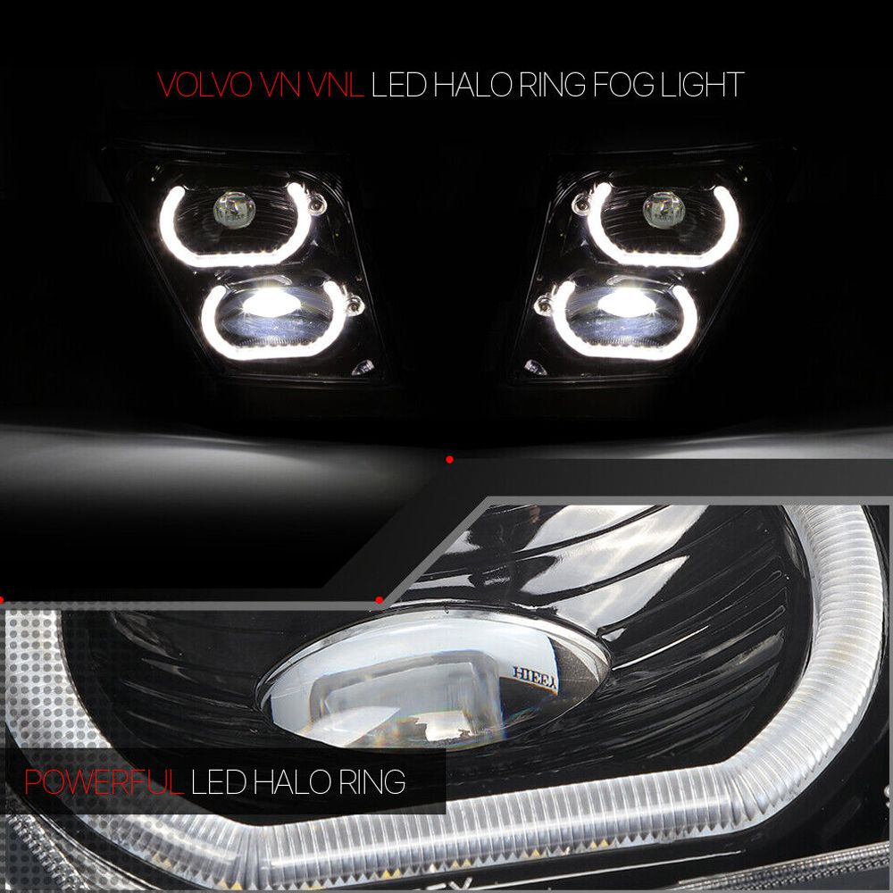 For 04-18 VNL Base A86536-KB200YAHLF Lack {DUAL Led U-HALO} Projector Fog Light