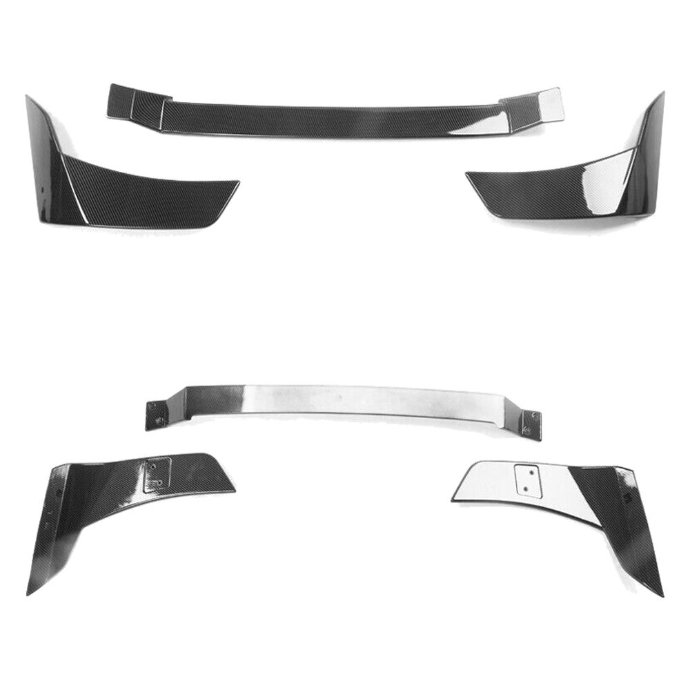 Fits 21-23 Ford Mustang Mach-E Carbon Fiber Print MID Trunk Spoiler Lip ABS 3PCS