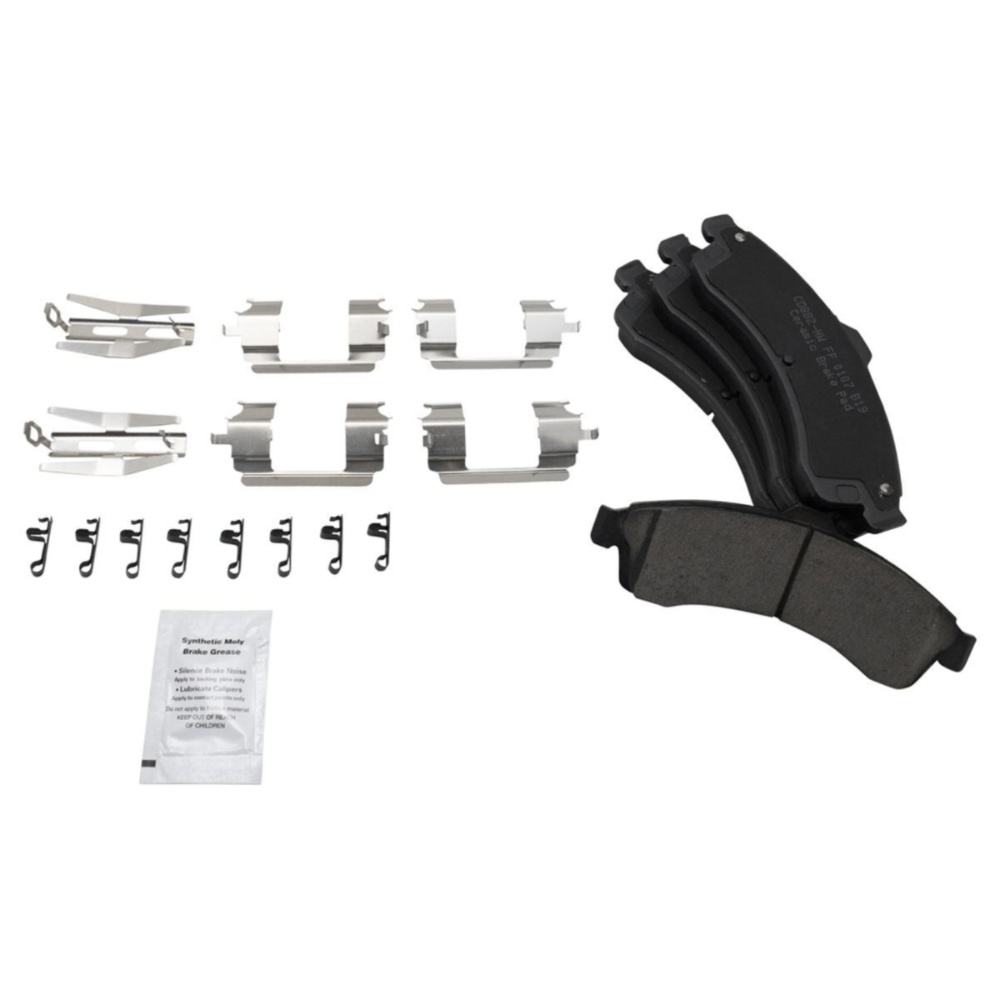 Front Posi Ceramic Pad Rotor & Hardware Kit For GM Truck SUV