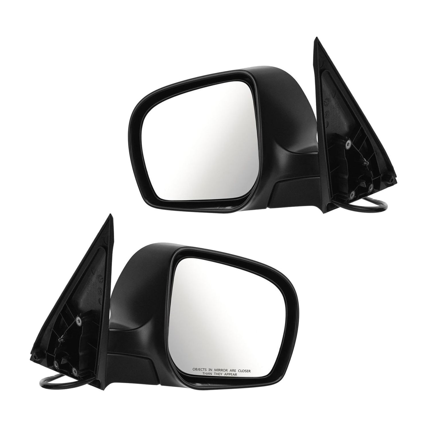 Mirror Power Heated Smooth Black LH Driver RH Passenger Pair For Subaru Forester