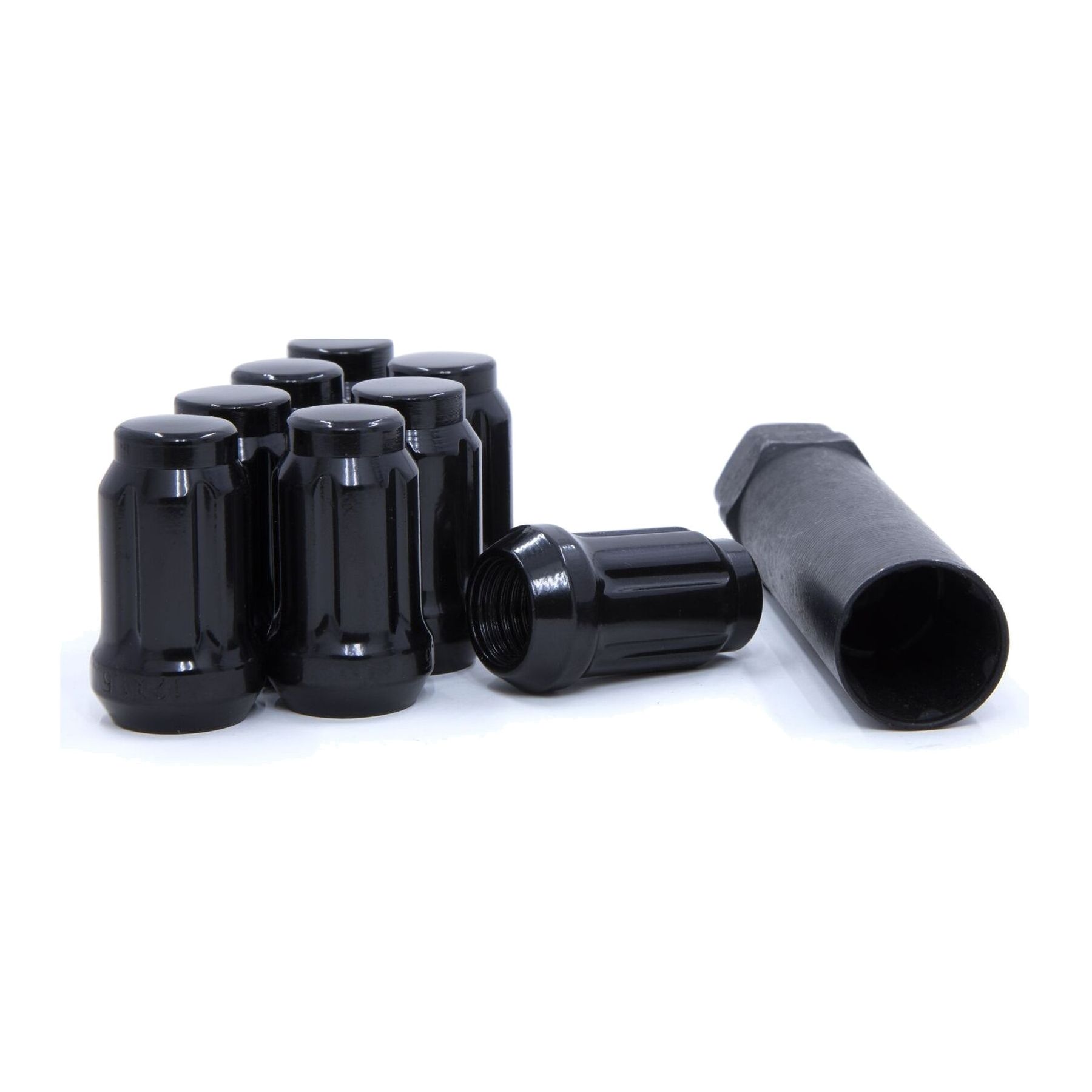 16 BLACK LUG WHEEL NUTS TUNER SPLINE DRIVE ACORN 12x1.5 + 1 TOOL
