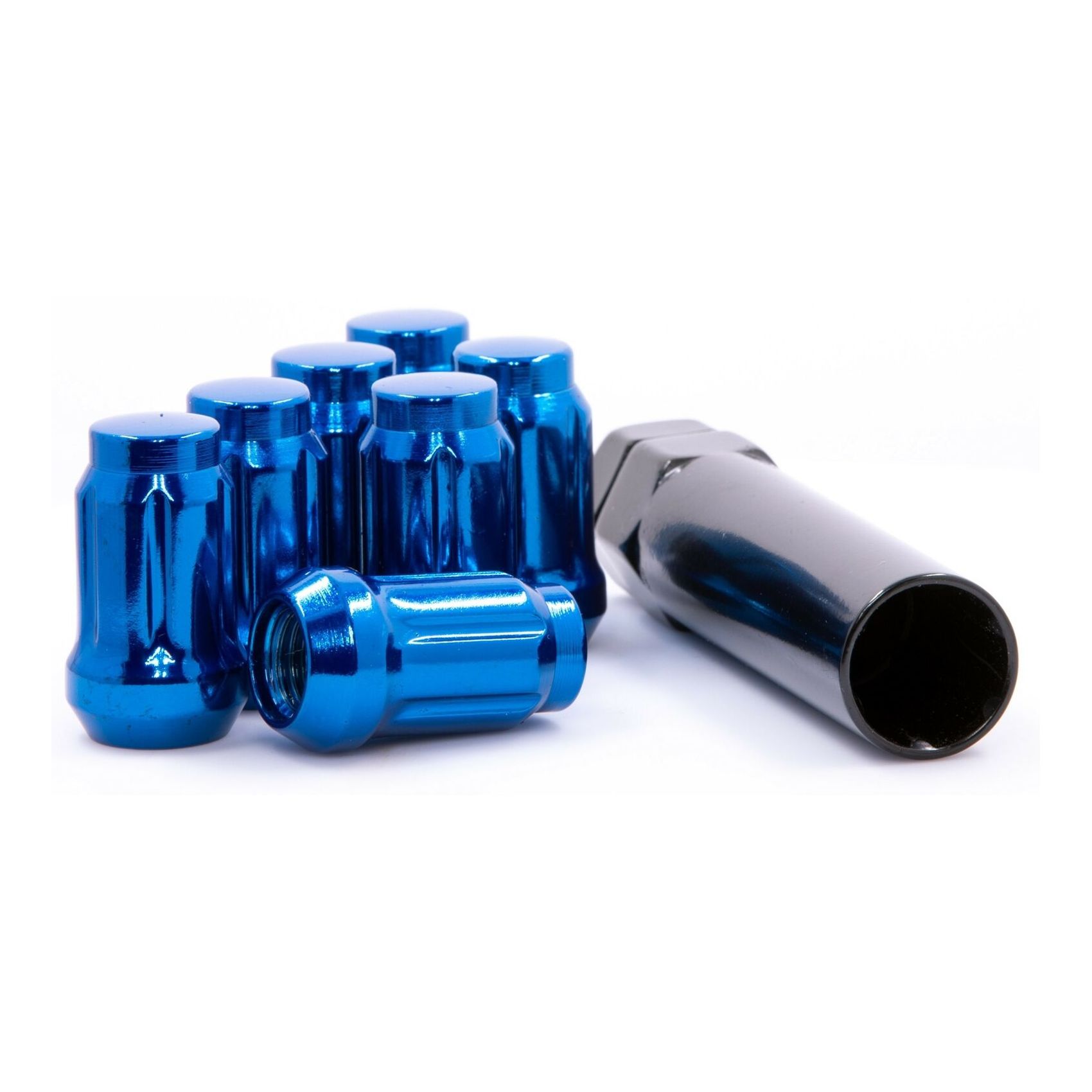 4 Sets Of - BLUE LUG NUTS SPLINE DRIVE 12x1.5 WHEEL NUT +1 KEY TOOL