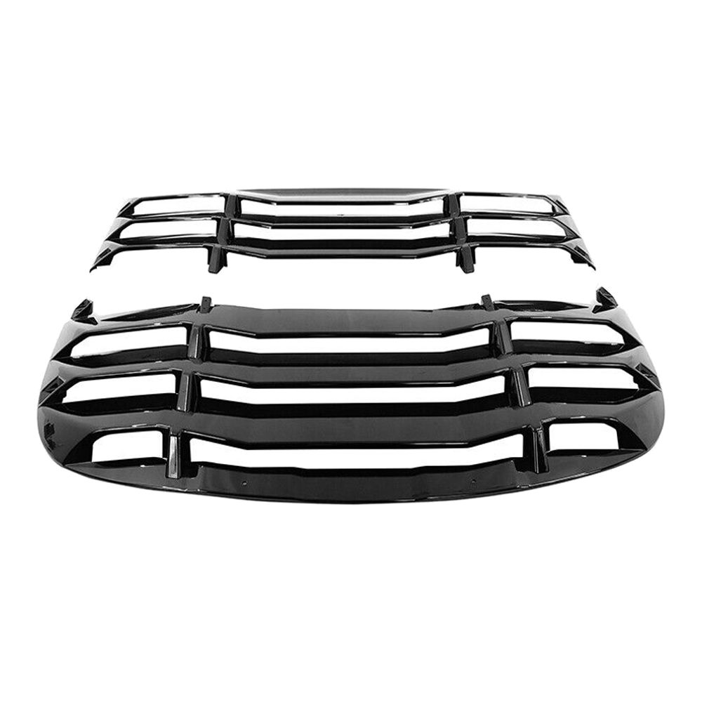 For 20-23 Tesla Model Y Rear Window Louver Windshield Cover Vent Gloss Black 2PC
