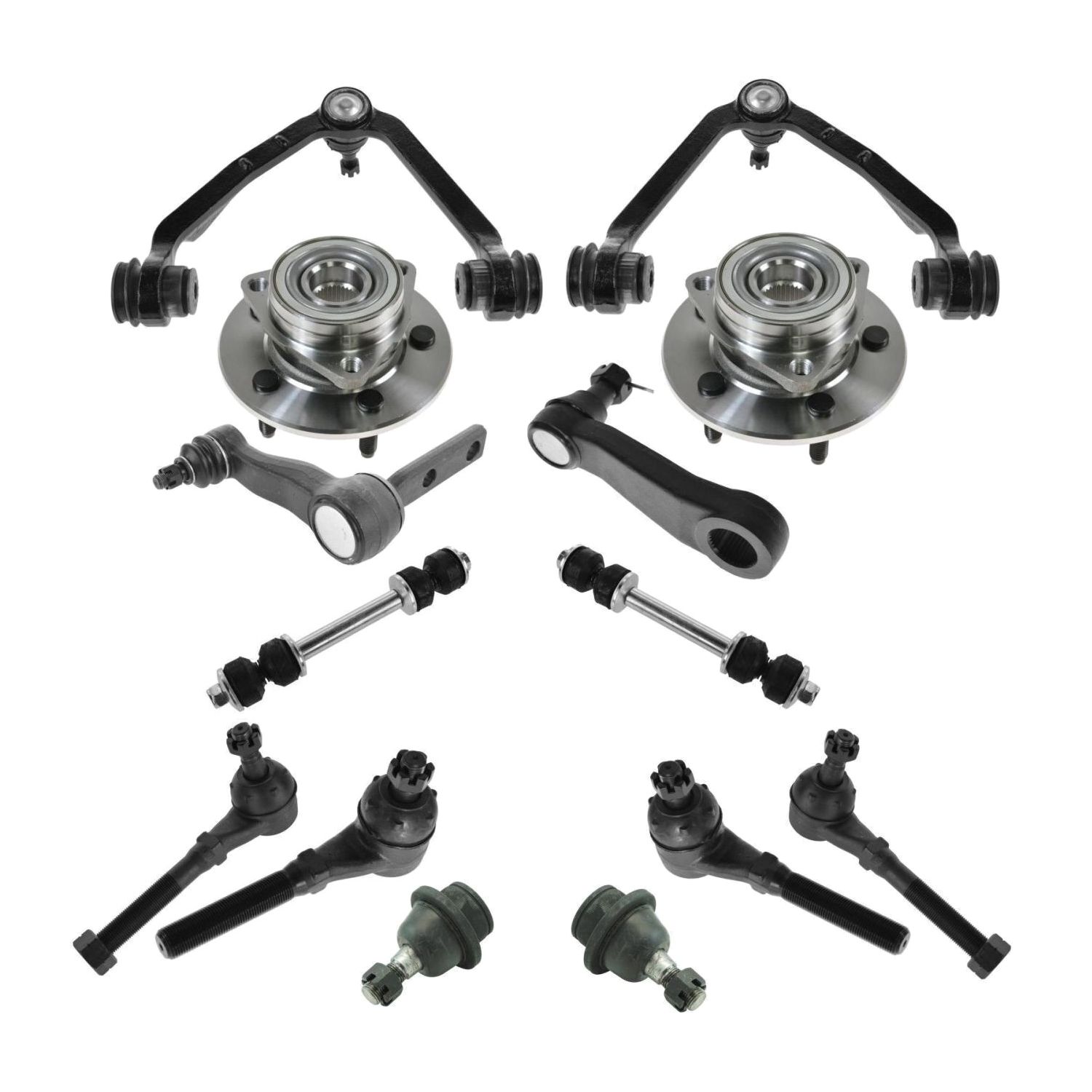 Front Control Arm Ball Joint Tie Rod Hub Bearing Suspension Steering Kit 16pc