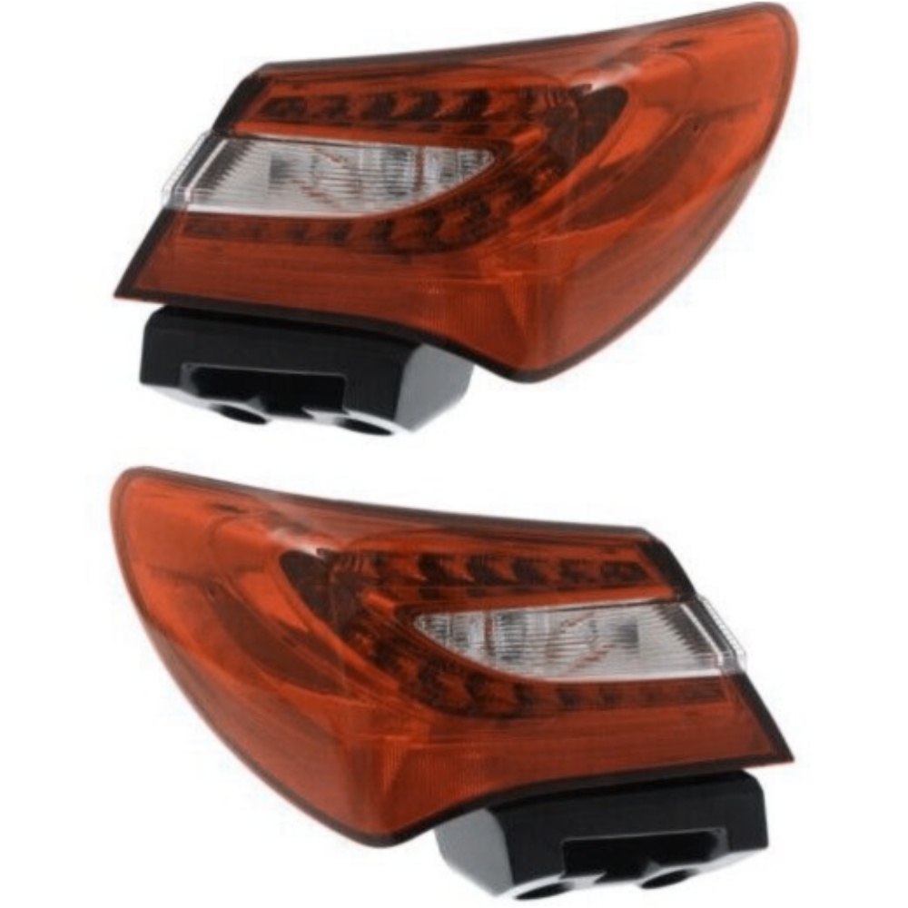 Halogen Tail Light Set For Chrysler 2011-2014 200 Clear/Red Lens W/ Bulbs 2Pcs