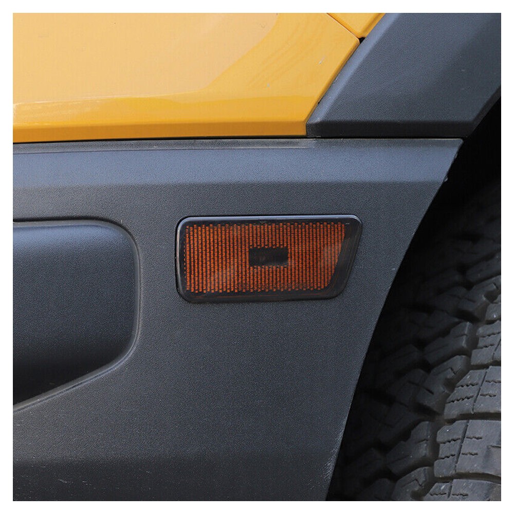 4x Smoked Black Front Rear Side Wheel Eyebrow Light Cover Bronco Sport