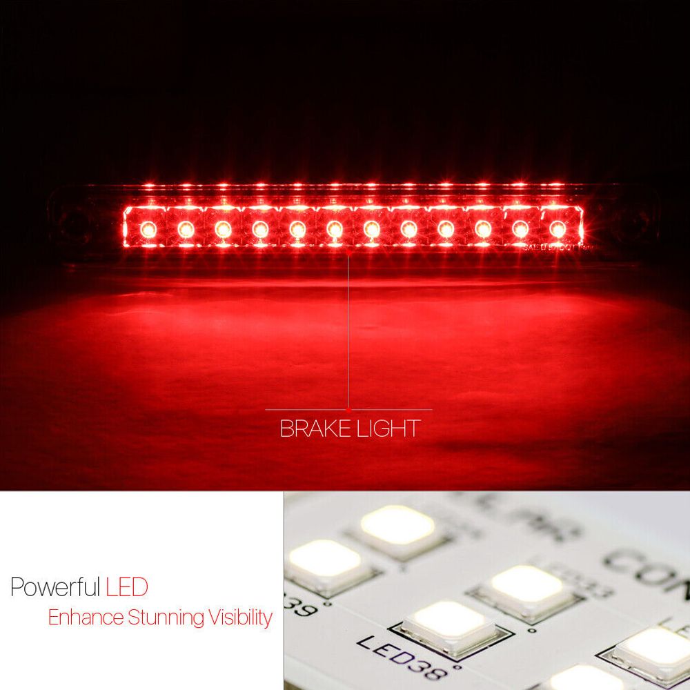 Fits 1993-1997 Passport/Rodeo [Chrome/Smoke] LED Third 3rd Brake Light Tail Lamp