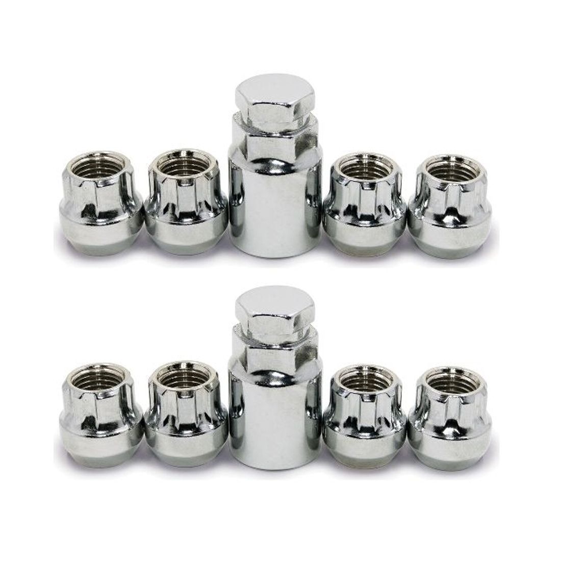 2 Sets Of - For Ford Lincoln Wheel Lock Nuts 14x2 Open End Bulge Acorn Locking Lugs