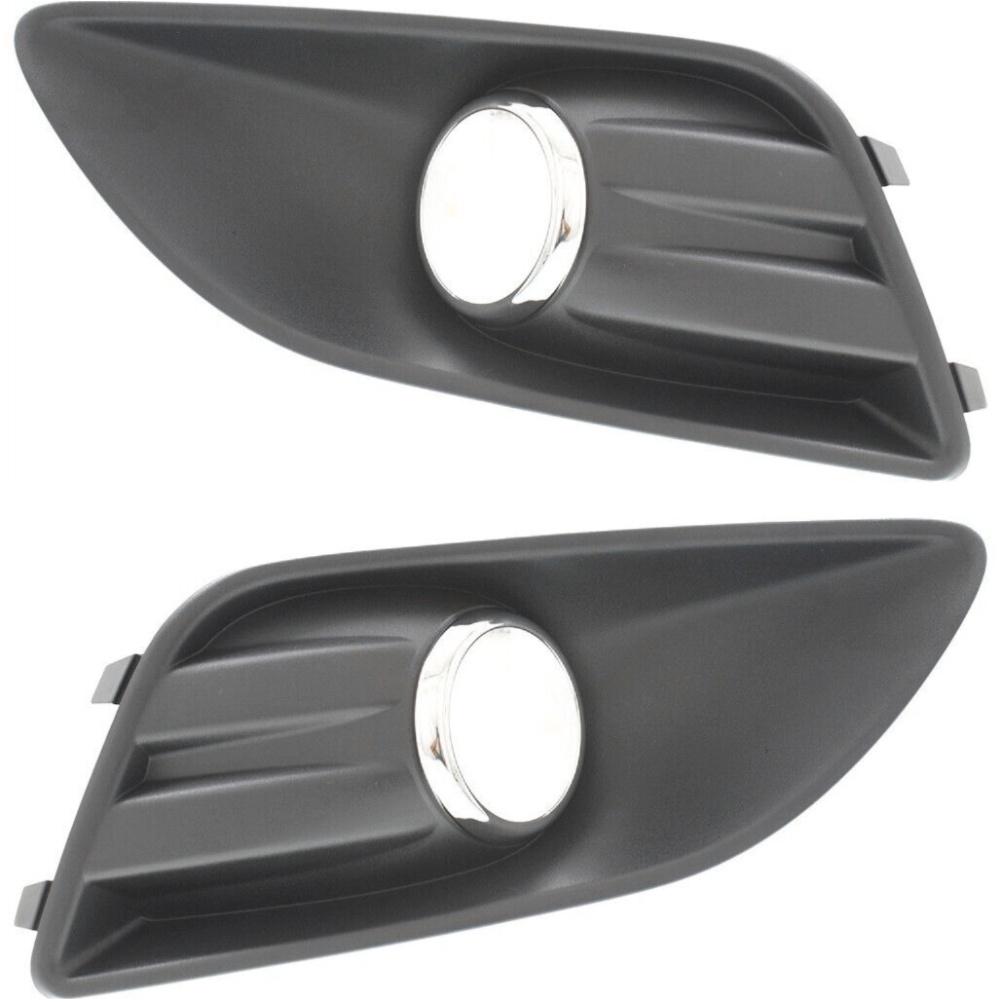 Fog Light Trim Set For 13-18 C-Max Hatchback Left & Right Textured Black 2Pc