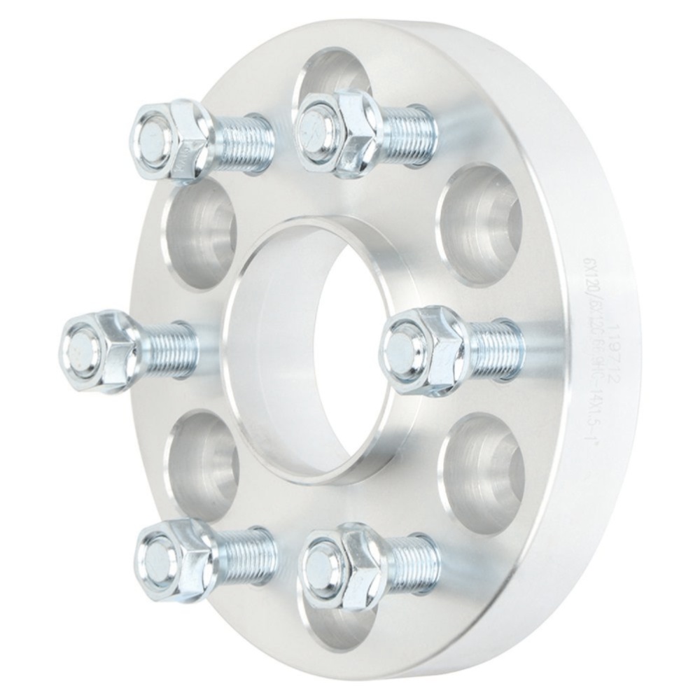 2-pcs 1" 6x120 14x1.5 Studs Wheel Spacers For Cadillac Chevrolet GMC Saab
