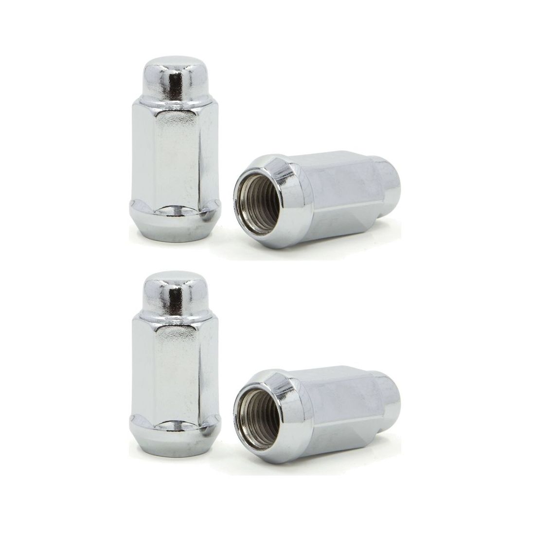 2 Sets Of - Lug Nuts Long Bulge Acorn 14x1.5 XL Tall Chrome Wheel Nut