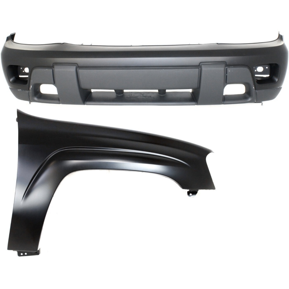 Bumper Cover Kit For 02-07 Chevrolet Trailblazer Front Certified 2Pc