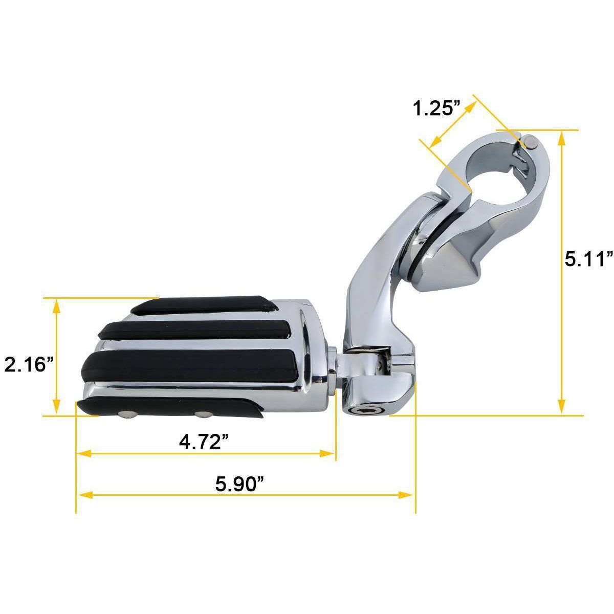 For 95-97 Bad Boy 32Mm 1.25" Chrome Short Angled Adjustable Highway Foot Pegs