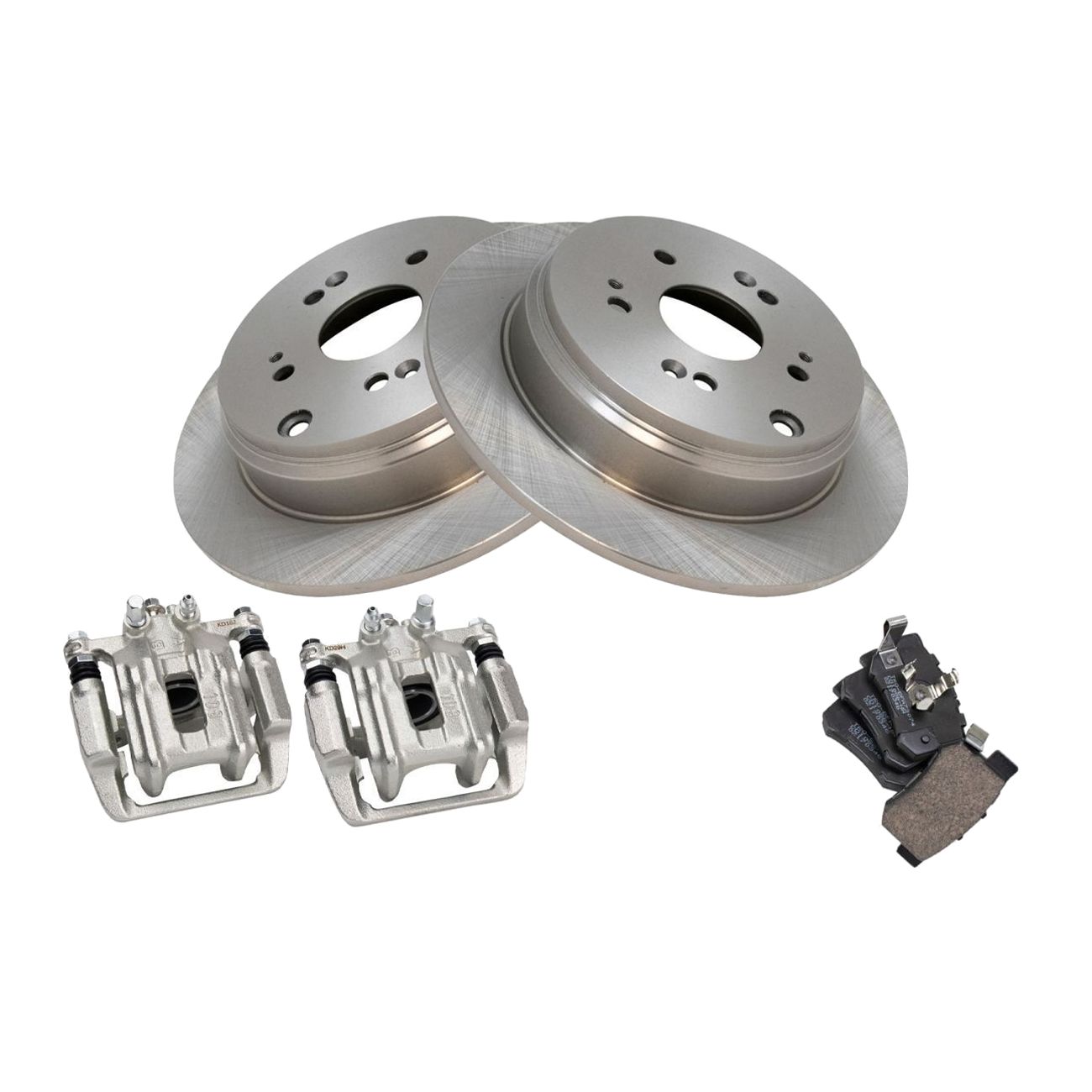 Rear Brake Calipers Ceramic Pads & Rotors Fits 10-12 RDX 07-11 Honda CR-V