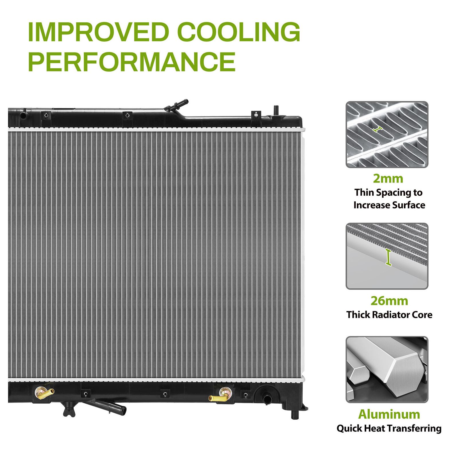 Aluminum Radiator For 2007-2015 CX-9 Grand Touring Sport Utility 3.5L 3.7L V6