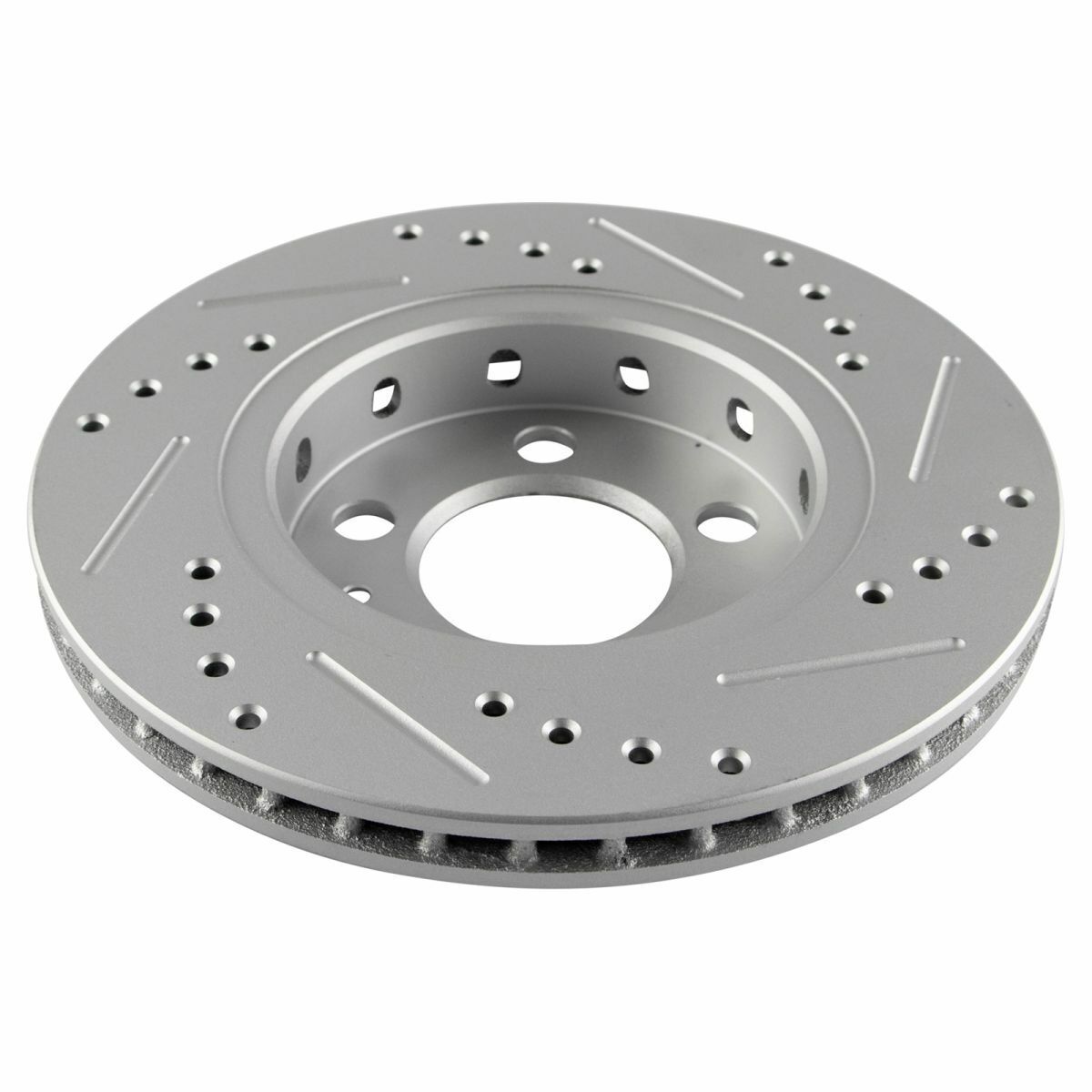 Performance Brake Rotor Drilled & Slotted Coated Rear Pair For Audi Volkswagen