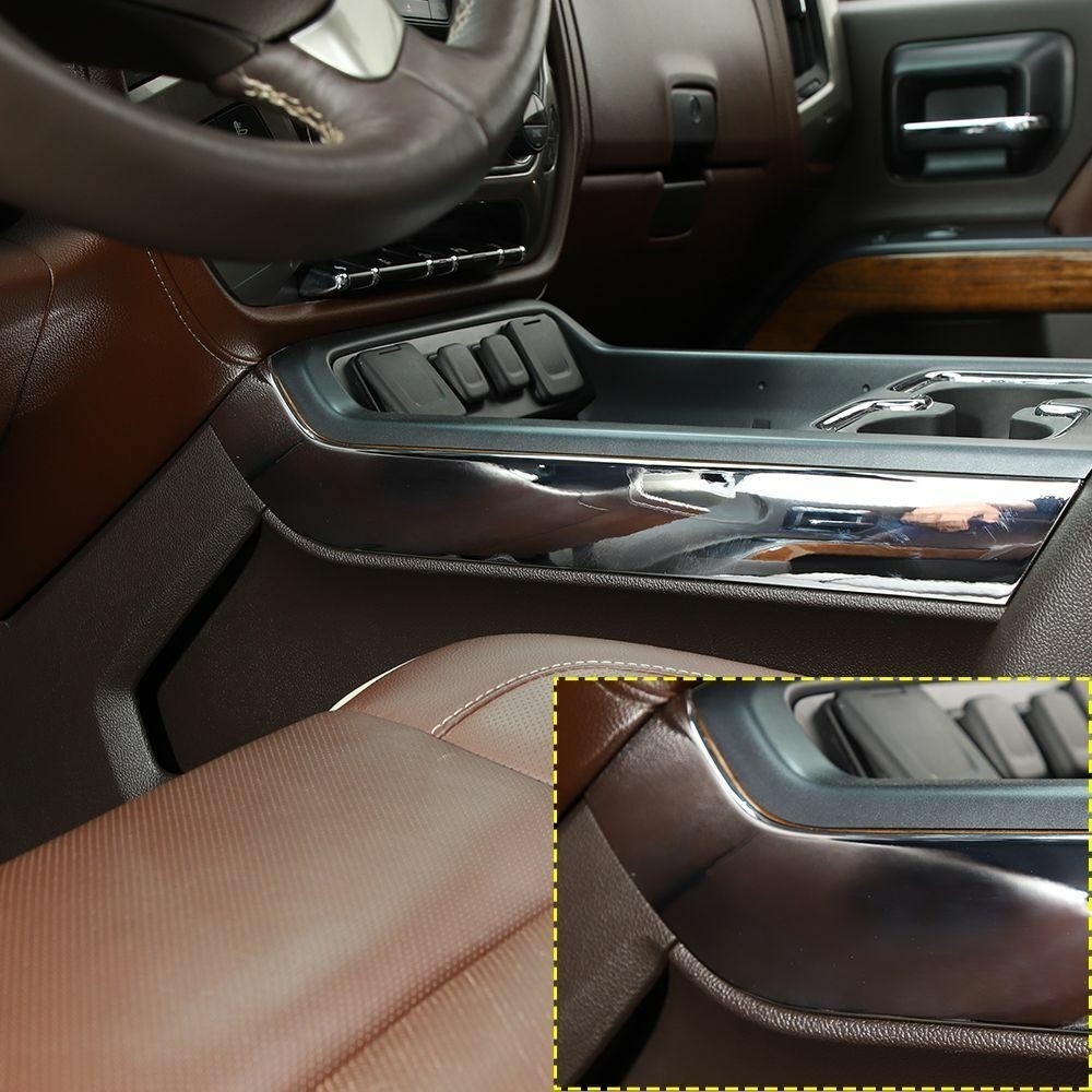 2pcs Gear Shift Side Panel Trim Cover Chrome