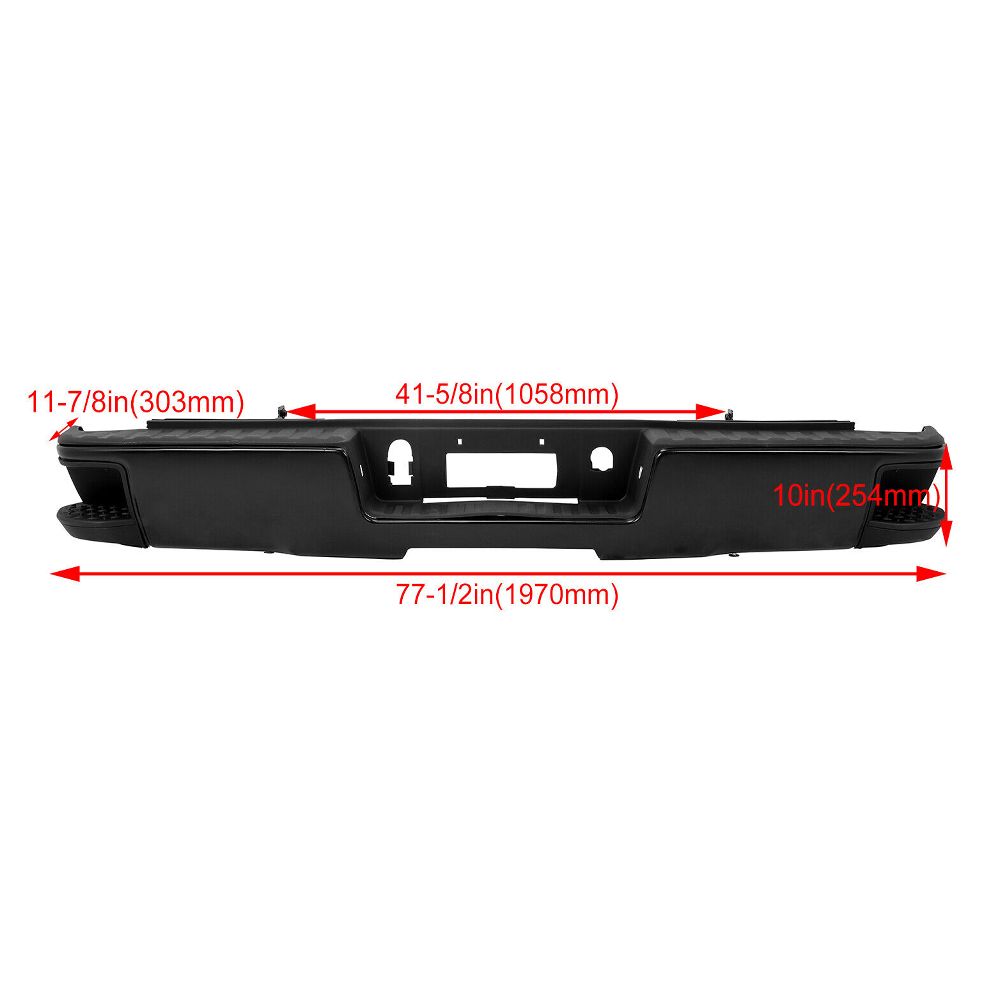 Black Rear Bumper Assembly For 2014-2018 19 Chevy Silverado GMC Sierra 1500