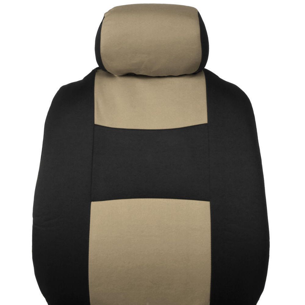 Car Seat Covers For 2011-2015 200 Limited 2 Tone Beige & Black W/Split Bench