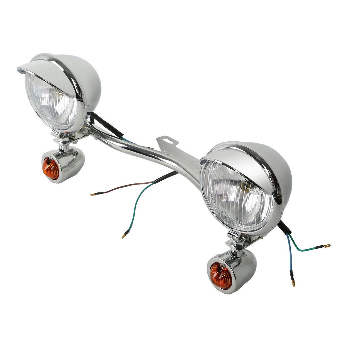 For 2011-2013 Blackline Chrome Driving Passing Turn Signals Spot Fog Light Bar