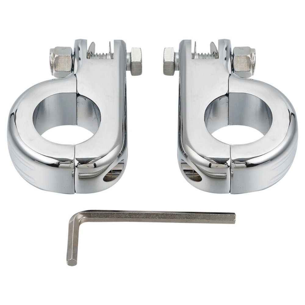 2 Sets Of - 1.25" Highway Foot Peg Mounting Kits For Harley Suzuki Kawasaki Engine